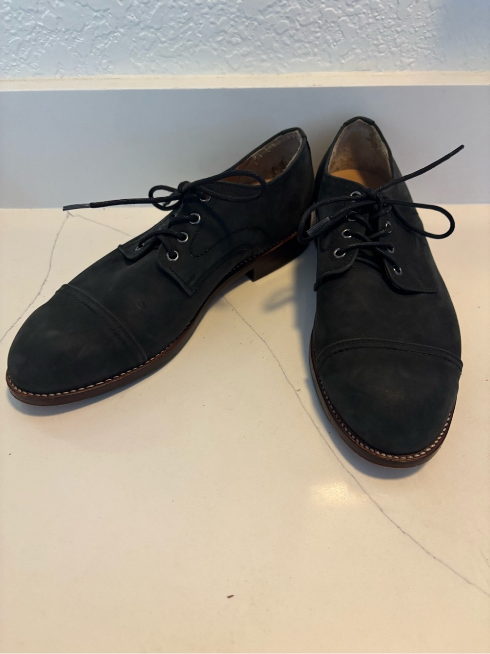 Adelante Romero Black Nubuck Derby Dress Shoes Men’s 5D